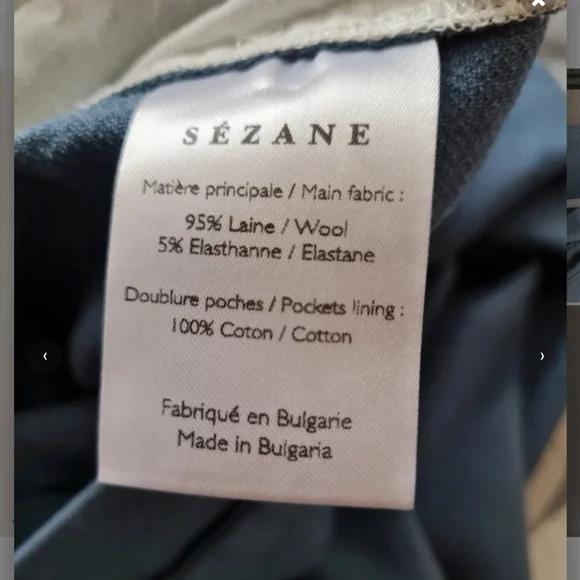 NWT Sezane Arthur Wool Trousers in Vintage Blue Sz 38 M - Picture 4 of 8